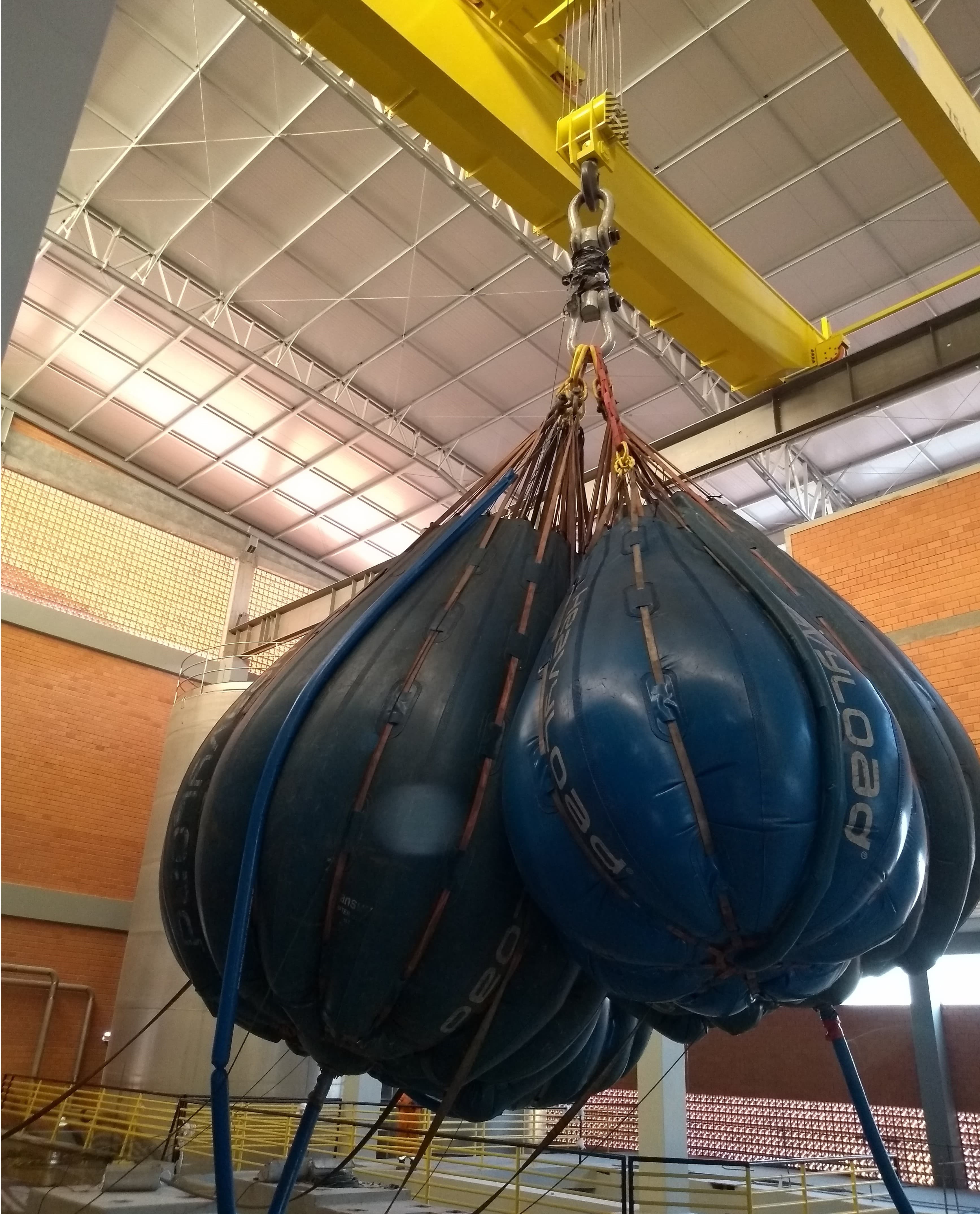 Teste de carga com bolsas d'água
