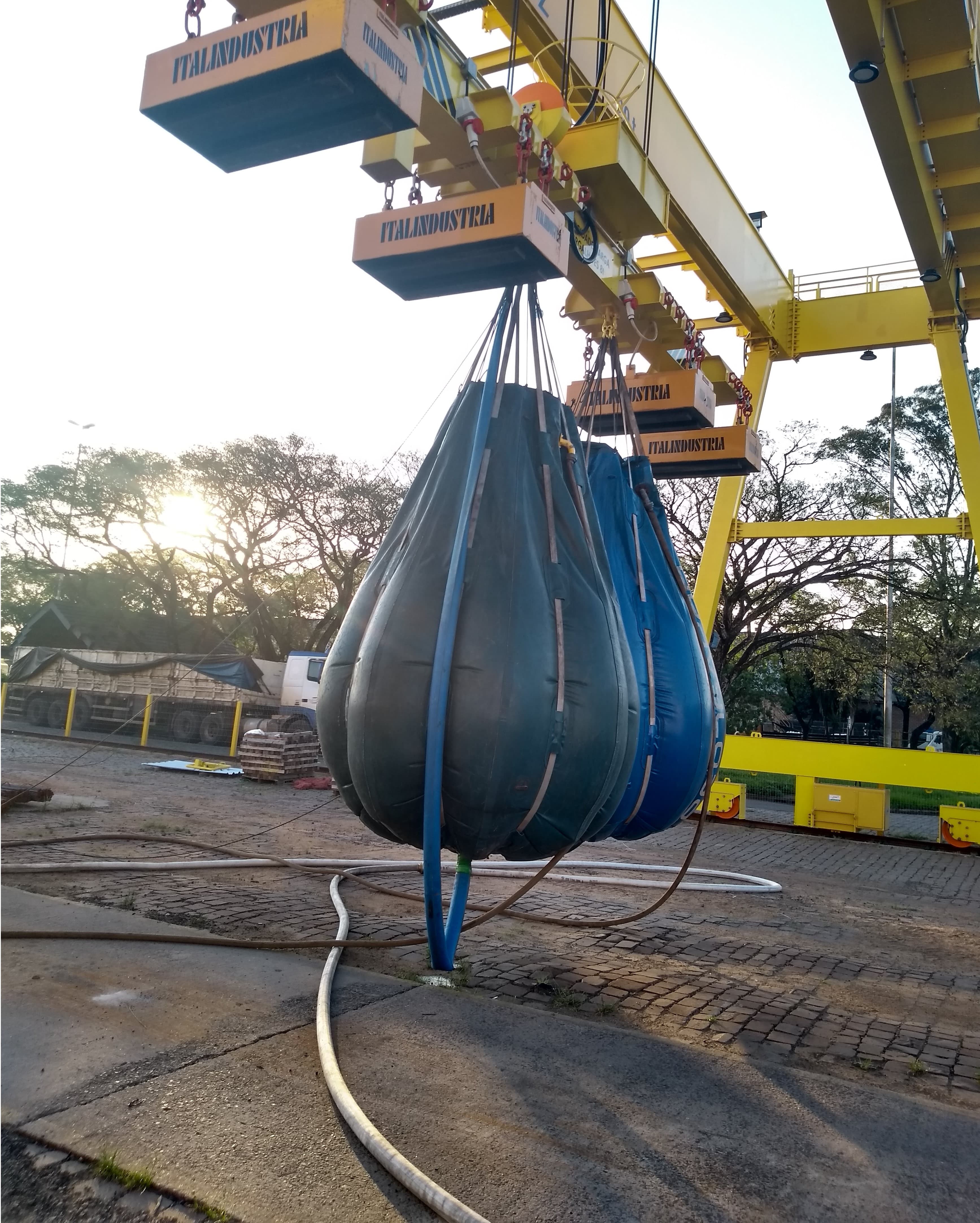 Bolsas de teste de carga em operação